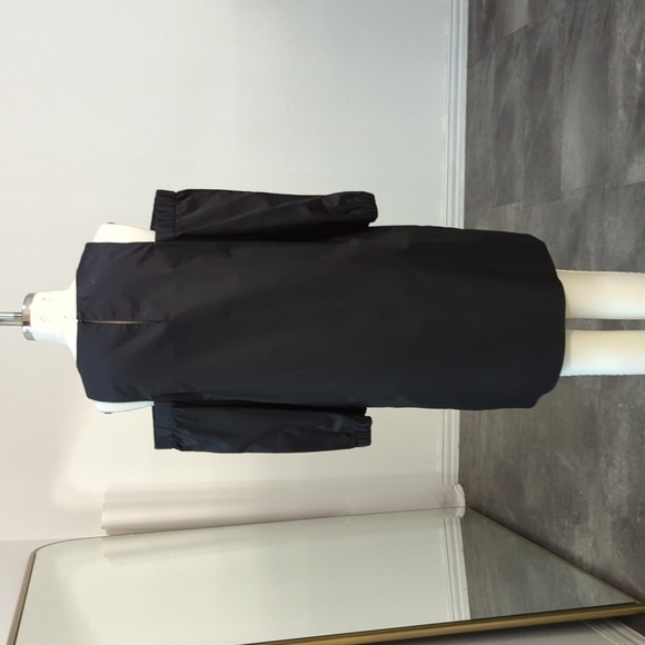 Tibi Satin Poplin Cold Shoulder Shift Dress Black 4 minimal preppy contemporary - Picture 3 of 11